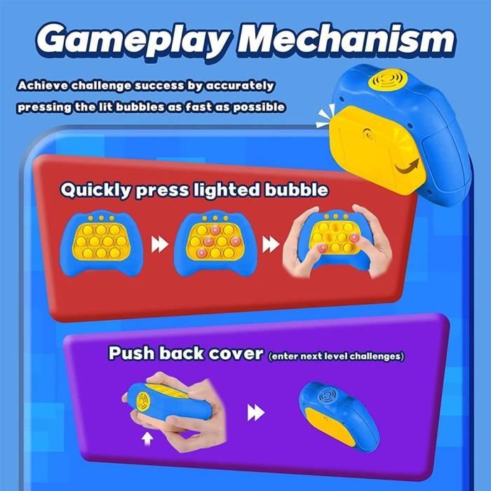 Console de Jeu Quick Push Bubbles Game,Jouet Fidget électronique,Jouet  Autisme Game Machine,Puzzle Machine pour Enfants et Adultes - Cdiscount Jeux  - Jouets