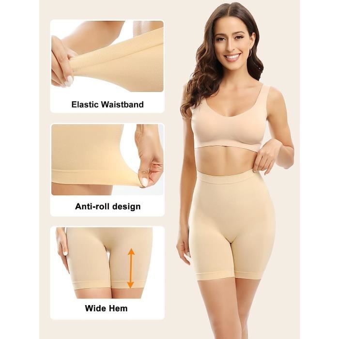 Culotte Sculptante Gainante Taille Haute Ventre Plat pour Femme Gaine Amincissant Shorty Vetement Compression Ab couleurs multiple
