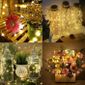 No/ël incluses Lot de 12 guirlandes de guirlandes lumineuses 20 LED en fil argent/é Micro /étoil/é /étanches /à piles d/écoration de table pour f/ête mariage