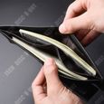 TD® portefeuilles porte-cartes homme femme à rabat clapet cuir noir porte monnaie femme tout en un cadeau homme à compartiments-3