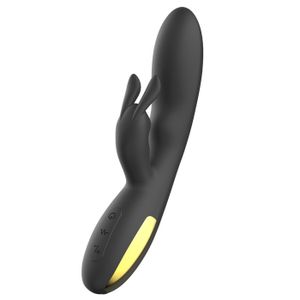 Vibromasseur Rabbit TWIST 2 - Va-et-Vient USB En Silicone Médical - Noir