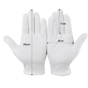 Lot De 11 Paires De Gants En Coton Blanc - Confortables, Respirants - Pour Soins, Travaux, Manipulation