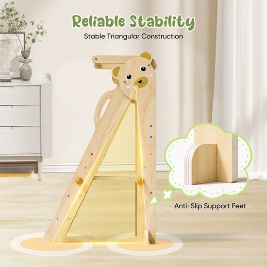 Tour D'observation Montessori 3 En 1 Pour Enfant - Pliable, Avec Tableau Noir Et Garde-corps (90 Kg Max)