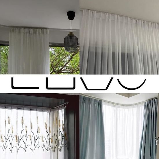Rail Rideau Plafond Flexible 3m - Tringle Courbable Pour Séparateur De Pièce (noir)