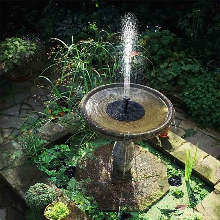 Fontaine de bassin Solaire avec pompe et Panneau solaire 27cm | Déco Bassin  