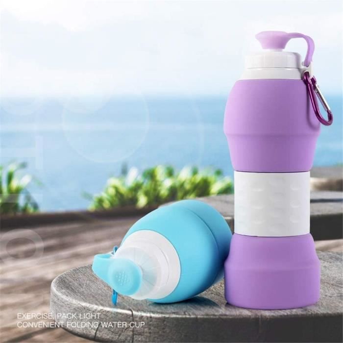 Gourde - Bouteille isotherme,Bouteille d'eau pliable en Silicone  500ML,bouilloire pliable en Silicone,gourde - Type WHITE - 500ml -  Cdiscount Sport