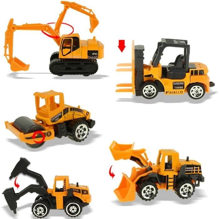 Excavatrice de couleur Chariot élévateur en alliage pour enfant, jouet