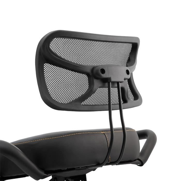 BLACK POINT O'KNEEL - Chaise à Genoux Ergonomique en Éco-Cuir avec Dossier | Siège Assis-Genoux Réglable pour Bureau & Maison | Posture Droite & Confortable | Housse en Lin Gris Incluse BLACK POINT O'KNEEL - Chaise à Genoux Ergonomique en Éco-Cuir avec Dossier | Siège Assis-Genoux Réglable pour Bureau & Maison | Posture Droite & Confortable | Housse en Lin Gris Incluse