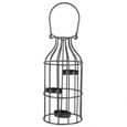 HURRISE Bougeoir cage à oiseaux Bougeoir Rétro Chandelier Forme de Cage à Oiseaux Décor pour Mariage Décoration de Table(Noir )-0