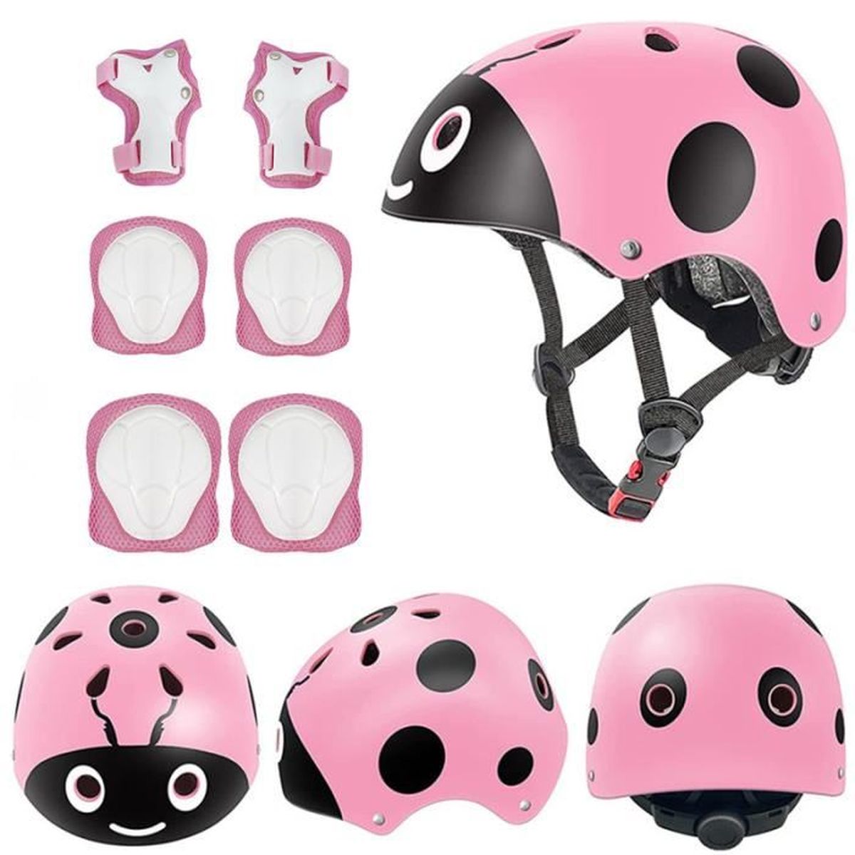 XJD Casque Vélo Enfant + Set Protection 3-13 Ans - Genouillères Coudières Protège-Poignets Rollers Skate Trottinette
