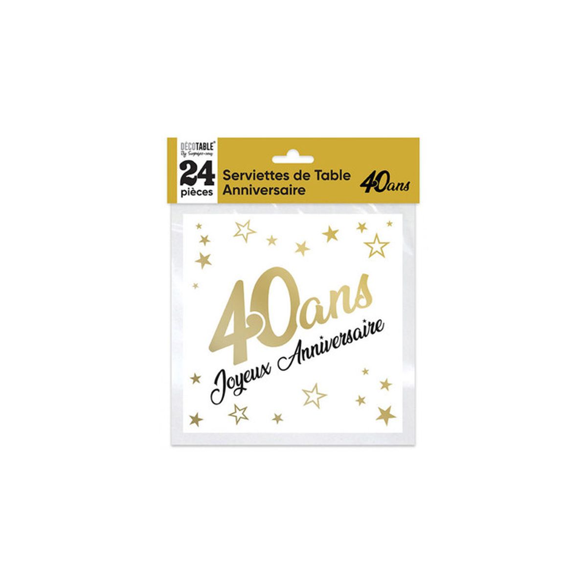 Lot De 40 Serviettes Happy Birthday Violettes - Décoration Table Anniversaire Enfant Femme Fille, 33x33 Cm, Douces Et Absorbantes