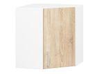 Meuble de cuisine haut AKORD d'angle W60 LIMA modulable Blanc 60 cm 1 porte façade Chêne Sonoma 2 étagères 60x30,5x58 cm