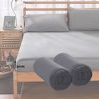 ACMETOP Lot de 2 Draps-Housses en Microfibre Polyester 140x200x30cm Confortable pour Matelas Dormir de Chambre - Gris
