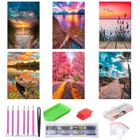 KEESIN 6PCS Diamond Painting 5D, Peinture Diamant Paysage pour Décoration, Broderie Diamant Kit Complet, Outils de Diamant painting Inclus