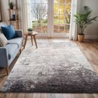 LIVABLISS Tapis de Salon à Poils Courts Doux Abstrait Moderne FIONA 200x275cm Gris/Blanc
