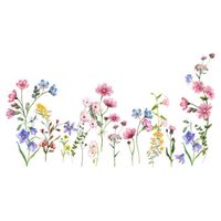 DAMILY® Stickers Muraux Fleurs 2pcs - Coin Plinthe Autocollant Mural Herbe Baseboard Décoration Murale Chambre Enfants Salon