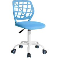 Homy Casa Fauteuil de bureau hauteur réglable Chaise de bureau a roulettes enfant Pivotante 360 degrés Style contemporain,Bleu