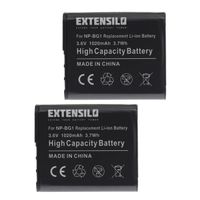 EXTENSILO 2x Batteries compatible avec Sony Cyber-Shot DSC-H/7B, DSC-H10, DSC-H10/B appareil photo, reflex numérique (1020mAh, 3,6V,