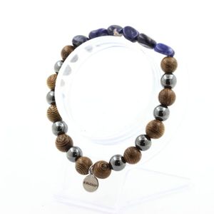 Bracelet Perles Sodalite 8 Mm - Fabriqué En France - Neuf Avec étiquettes