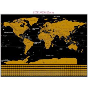 Poster Carte Du Monde à Gratter Avec Drapeaux Décoration