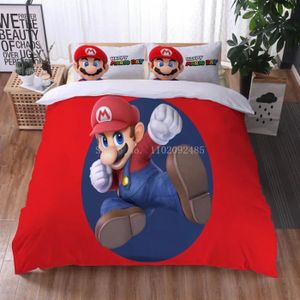 FIGURINE - PERSONNAGE Verser8 - Roi des États-Unis (3PC) - Parure de lit avec housse et taie d'oreiller de dessin animé Super Mario