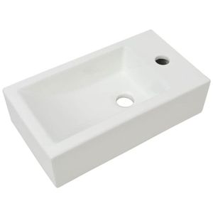LAVABO - VASQUE Vasque lavabo salle de bain + trou de robinet 46 x