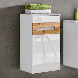 Vasagle Meuble De Salle De Bain Meuble De Rangement Avec Tiroir 2 Etageres Ouvertes Double Porte Blanc Bbc64wt Cdiscount Maison