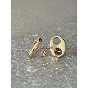 Boucles D'oreilles Grains De Café En Plaqué Or 750/000 - Taille 7x5 Mm, Fermoir à Clous, Neuf Avec étiquettes