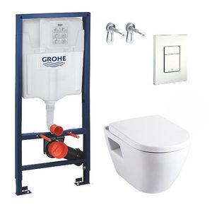 WC - TOILETTES Grohe Pack Bâti-support Rapid SL + Cuvette avec ab