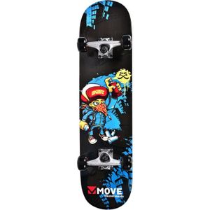 SKATEBOARD - LONGBOARD Skateboard MÖVE Graffiti - Noir - Enfant - 14 ans - Bois - 100 kg - 4 roues - Occasionnel - Glisse urbaine
