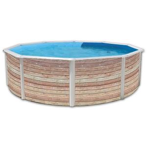 PISCINE PINUS Piscine hors sol ronde en acier 460 x 120 cm (Kit complet piscine, Filtre, Skimmer et échelle)