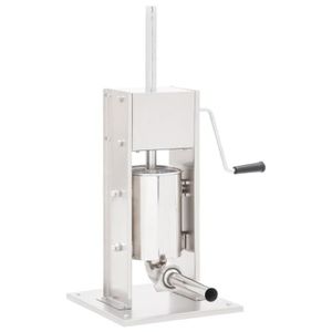 Machine à Saucisses Verticale Manuel 3 Litres - 4 Tubes Inox (15 à 37 Mm) - Poussoir à Saucisson - Neuf