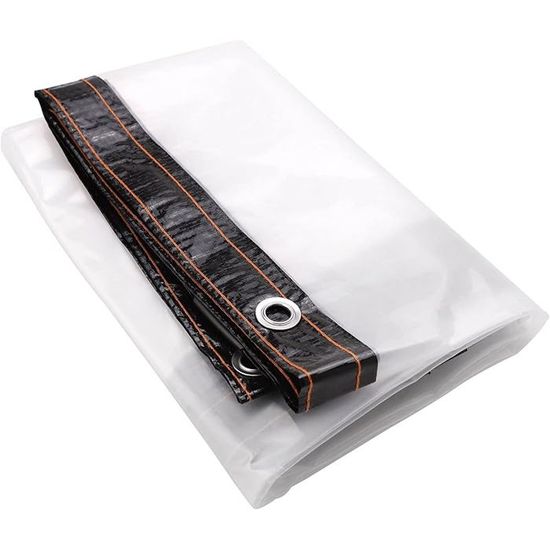 Bâche Imperméable 3,5 X 6,5 M – PVE épais 120GSM, œillets Tous Les 100 Cm, Anti-UV, Multiple Usages