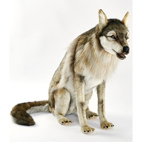 Peluche Loup Couché Géant 125 cm - ANIMA - Pour Enfant - Couleur
