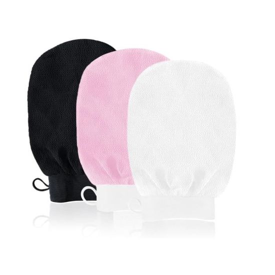 Lot De 3 Gants De Gommage Kessa Pour Hammam - Exfoliation Corps, Haute Qualité, Neufs