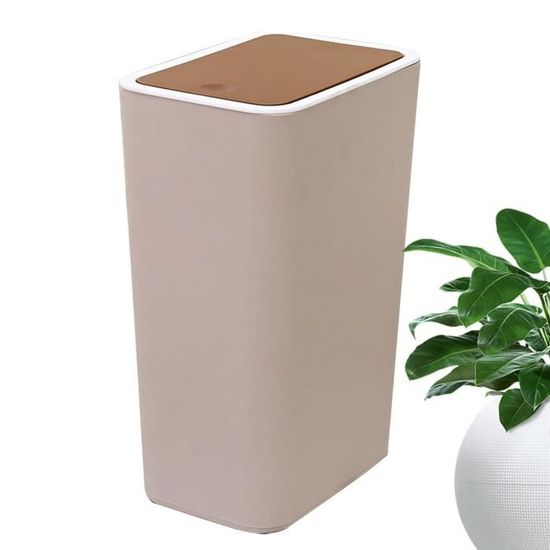 Poubelle Étroite Avec Couvercle Pour Salle De Bain - Design Antidérapant Et Anti-Odeurs - Idéale Pour Espaces Réduits (WC, Cuisine, Bureau)