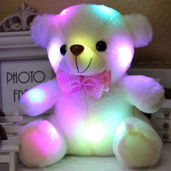 20 CM LED coloré brillant lumineux en peluche bébé jouets éclairage ours en peluche ours en peluche beaux cadeaux pour les enfants