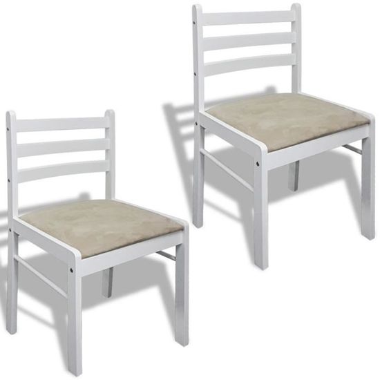 Chaises de cuisine et de salle a manger Set de 2 chaises blanches en