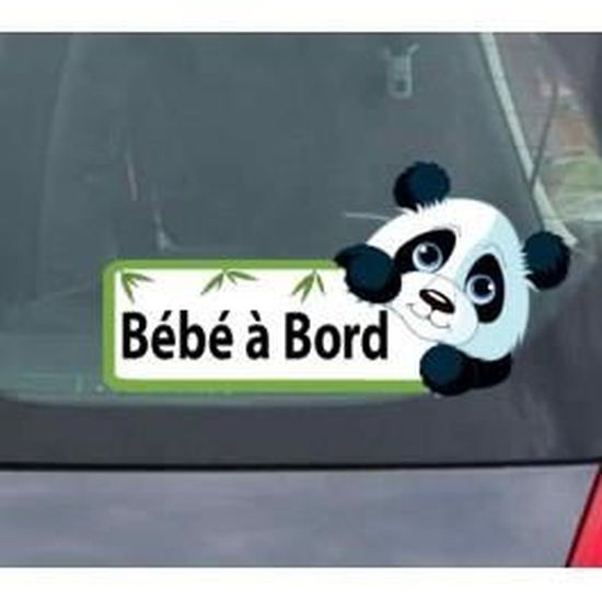 Stickers Panda Bebe A Bord 5 X 10 Cm Cdiscount Maison