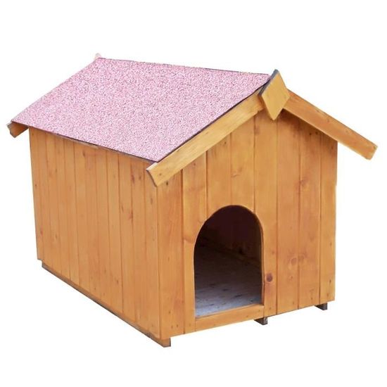 Niche à chien toit bitumé bipente 0,77m² - Pour petits chiens