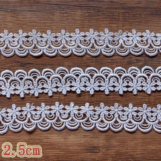 Ruban Dentelle Brodée Soluble Dans L'eau - Soie De Lait, 10 Cm X 10 M, Vintage, Pour Couture Et Décoration