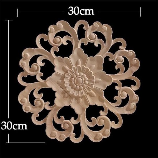 4 Appliques En Bois Sculpté Pour Décoration – Décalcomanies Pour Sculpture Sur Bois – Neuf