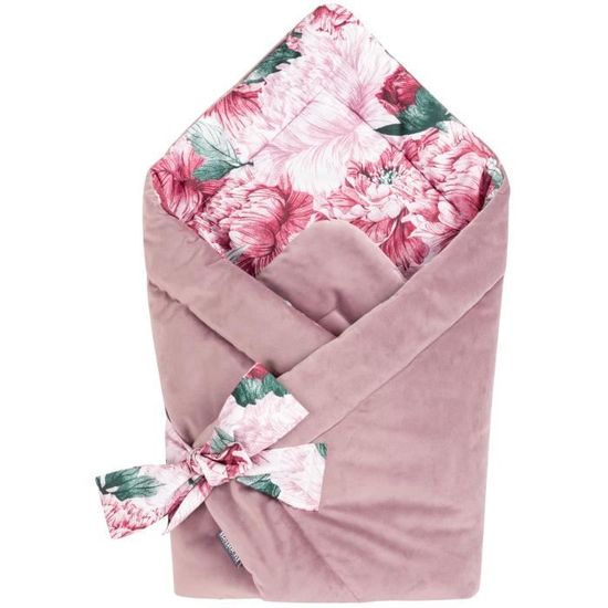 Bellochi Universelle Nid d'Ange Bebe Réversible Couverture Enveloppante Bébé - en Coton - - Pink Peony Secret