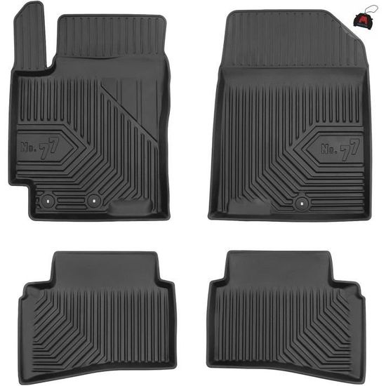 Wielganizator Tappetini anteriori in velluto per Kia Rio IV (2017-, hatchback) neri, set 2 pz, con fissaggi