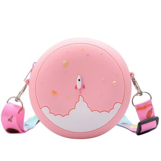 Sac à Main Donut Pour Petites Filles - Bandoulière Réglable, Silicone Souple, Mignon Avec Oreilles De Souris
