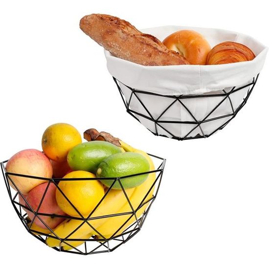 Corbeilles à Fruits En Maille Avec Couvercle - Lot De 2 | Forme Pomme | 25cm Diamètre | Rangement Air Libre