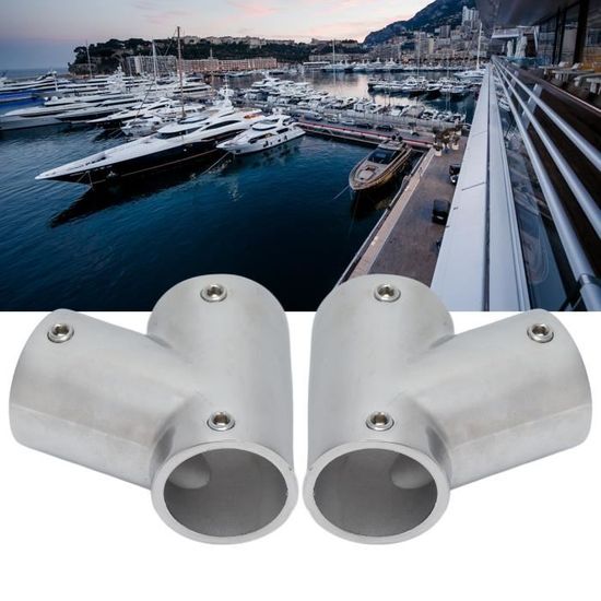 Raccord Coudé 90° Acier Inox 316 Pour Main Courante Bateau - Diamètre 22mm - Pour Yacht, Marine