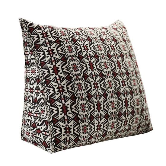 RVUEM Oreiller De TêTe De Lit, Oreiller Lecture Repos Au Lit, Oreiller De TêTe De Lit Triangulaire, Oreiller De Soutien Au Positionnement du Dossier, avec Couvercle Amovible,Beige,L60×W20×H50cm