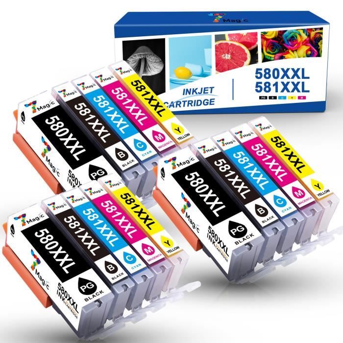 Lot De 15 Cartouches D'encre Compatibles Canon PGI530 CLI531 XL - Pour Pixma TS8550, TS8750, Etc. - Neuf