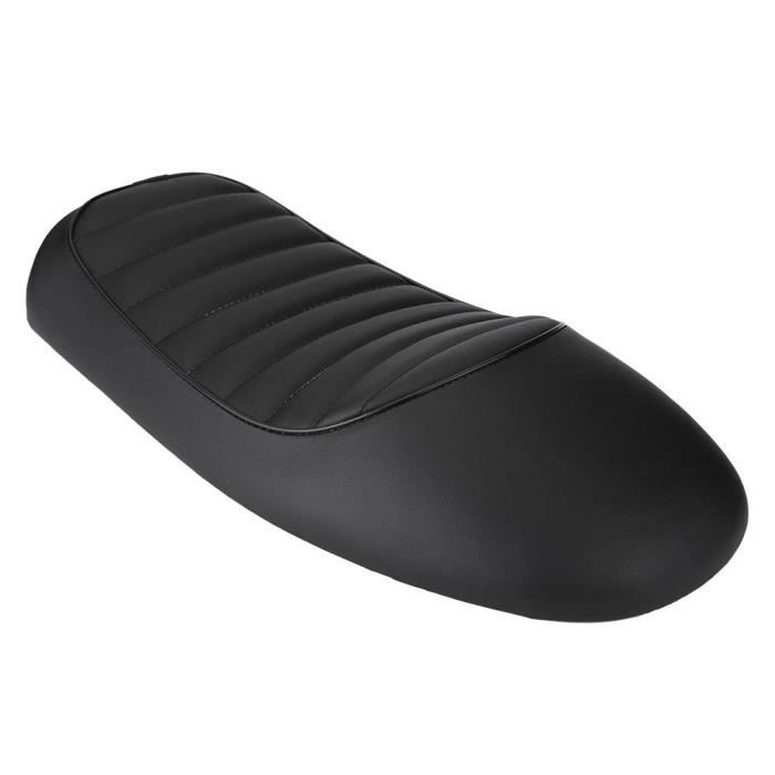 Akozon Selle de Moto Siège de Moto en Cuir PU Racer Selle Vintage Siège de Café Pour Honda CG125 GN CG CB400SS (Style B)